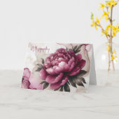 ピーニーピンク抽象芸術悔やみや弔慰 カード (黄色い花)