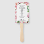 ピーニーマグノリアピンクフローラアーチ結婚式 プログラム ハンドファン (裏面)