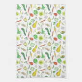 ピーパススカッシュポテトウォーター色野菜 キッチンタオル (縦)