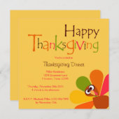 ピーピングターキーサンクスギビングディナー招待状 招待状 (正面/裏面)