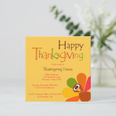 ピーピングターキーサンクスギビングディナー招待状 招待状 (スタンド正面)