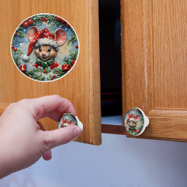 ピーピングマウスのクリスマス セラミックノブ