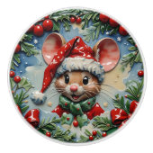 ピーピングマウスクリスマス セラミックノブ (正面)