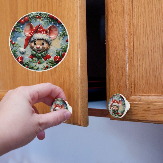 ピーピングマウスクリスマス セラミックノブ
