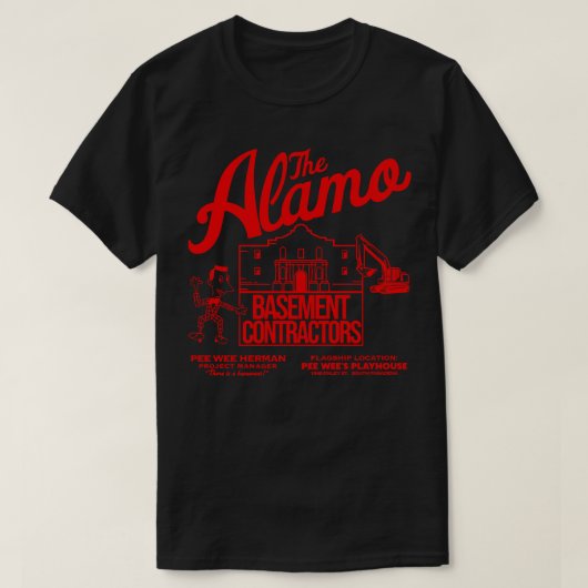 ピーピーハーマンのアラモ地下室請負業者 Tシャツ (デザイン正面)