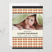 ピーピー！ オレンジの車 赤ちゃん男の子の誕生お知らせ 案内状 (正面/裏面)