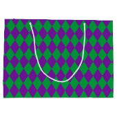 ピーブラブマルディグラスパープルグリーン金ゴールド ラージペーパーバッグ (裏面)