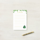 ピープルの木の葉と葉のヘッダーを実行するリスト ポストイット (デスク上)