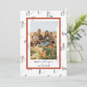 ピープルアイススケートで滑るクリスマスホリデーフォトカード 招待状 (スタンド正面)