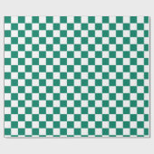 ピープルグリーン市松模様に模様 ラッピングペーパー (フラット)
