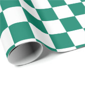 ピープルグリーン市松模様に模様 ラッピングペーパー (ロールコーナー)