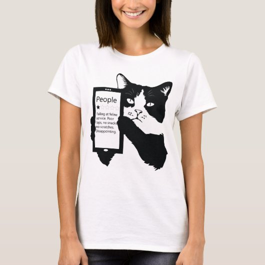 ピープルワンスターおもしろいネコ Tシャツ (正面)