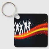 ピープル踊りシルエットKeychain キーホルダー (正面)