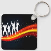 ピープル踊りシルエットKeychain キーホルダー (裏面)