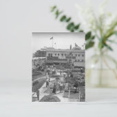 ピープル遊ズのミニゴルフ高架図B&W ポストカード (スタンド正面)