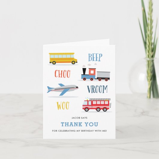 ピープ ブーム ウー 子供の誕生日 ありがとうカード 招待状 (正面)