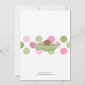 ピーポッドガールベビーシャワー招待状„u160ダークスキン 招待状 (裏面)