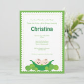 ピーポッドボーイ&ガールツインズベビーシャワー招待状 招待状 (スタンド正面)