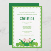 ピーポッドボーイ&ガールツインズベビーシャワー招待状 招待状 (正面/裏面)