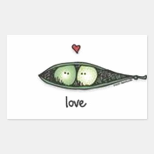 ピーポッド・ラブ 長方形シール (正面)