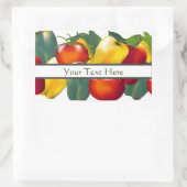 ピーマンとトマト 長方形シール (バッグ)