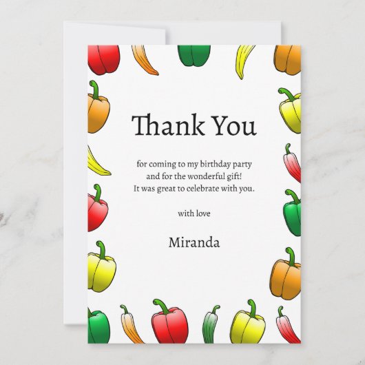 ピーマンとピーマン サンキューカード (正面)