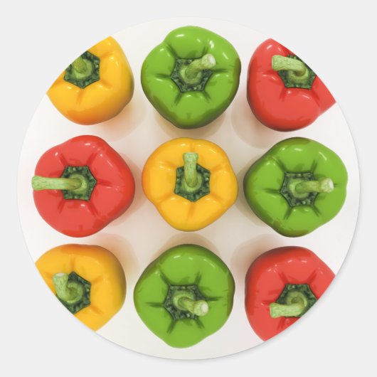 ピーマンのステッカー ラウンドシール (正面)