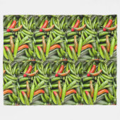 ピーマンの山 フリースブランケット (正面(横))