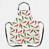 ピーマンの緑と赤のパターン エプロン (正面)