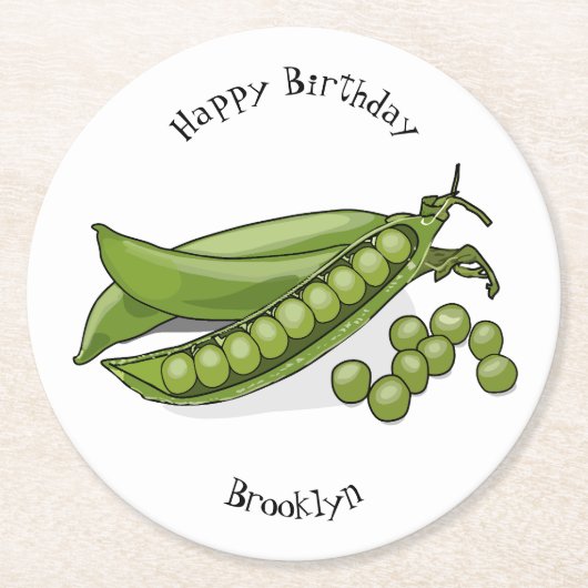 ピーマンガイラストレーション ラウンドペーパーコースター (正面)