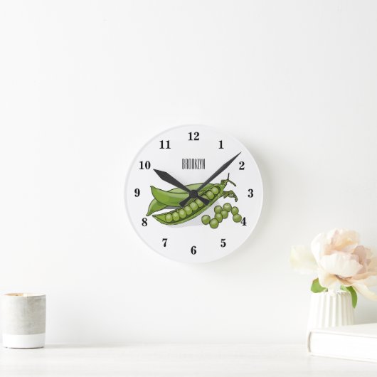 ピーマンガイラストレーション ラウンド壁時計 (ホーム)