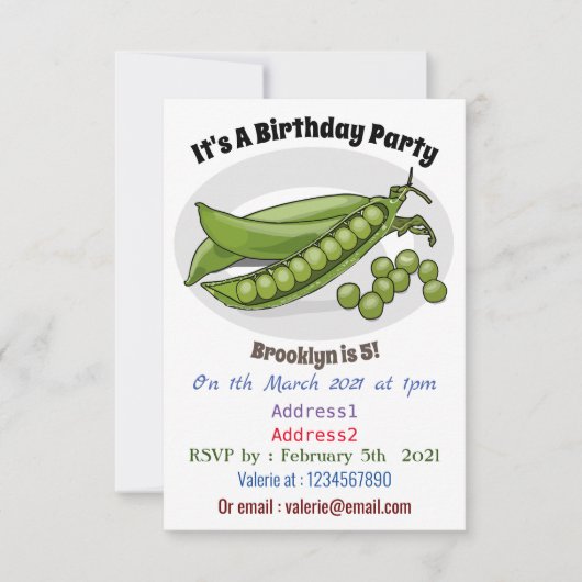 ピーマンガイラストレーション 招待状 (正面)