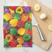 ピーマンパターン キッチンタオル (四つ折り)