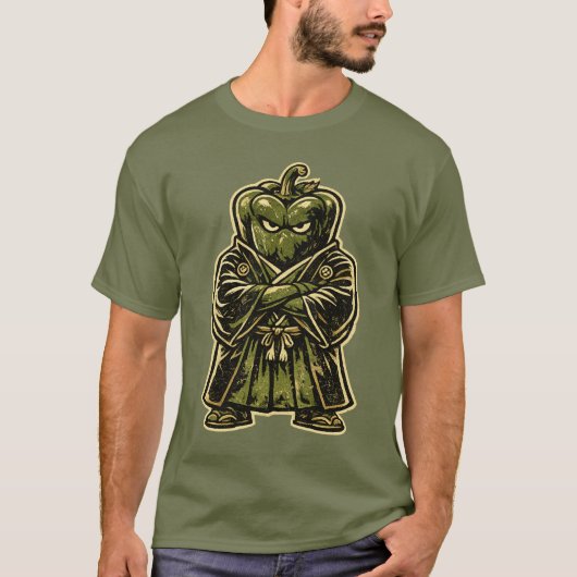 ピーマンボディーガード — ユニークな野菜フォーマル Tシャツ (正面)
