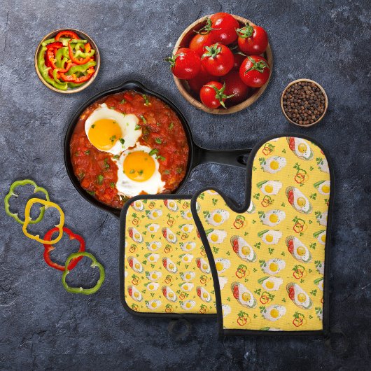 ピーマン黄色の玉揚げ 鍋つかみ&鍋敷きセット