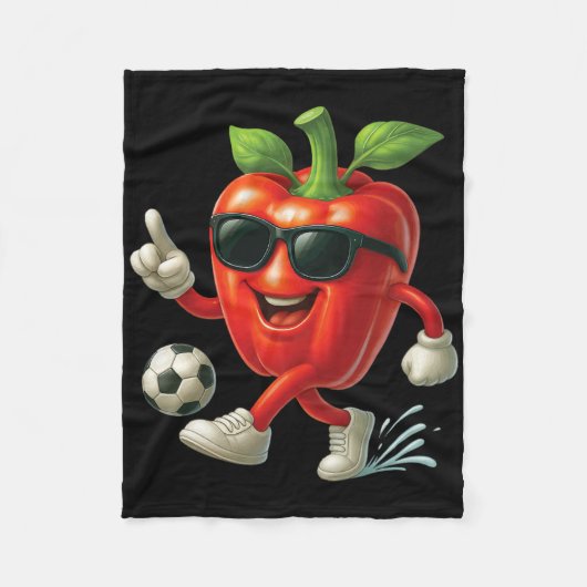 ピーマン サッカー  フリースブランケット (正面)