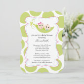 ピーモダンポッドの双子の男の子の赤ちゃんシャワー 招待状 (スタンド正面)