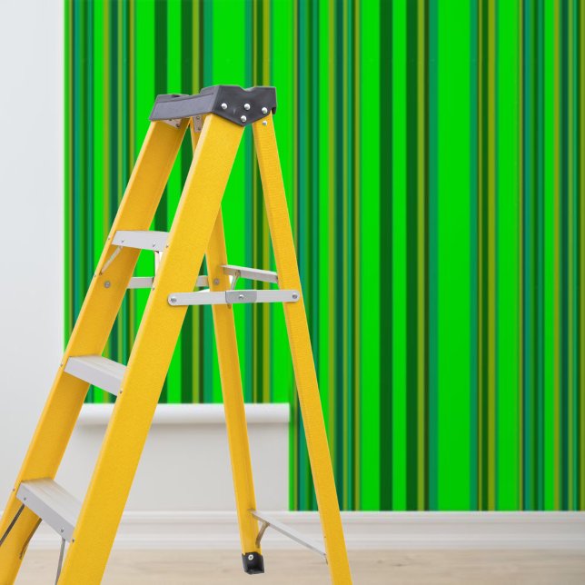 ピーリングとスティック緑の黄色ストライプいパターン 壁紙 (Peel and Stick green yellow stripes pattern Wallpaper)
