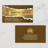 ピーリング木材パネル金ゴールドブ絵を描ラシ 名刺 (正面/裏面)