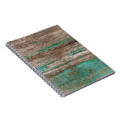 ピーリング痛のある古い茶色の木製の背景 ノートブック (右側)