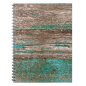 ピーリング痛のある古い茶色の木製の背景 ノートブック (正面)