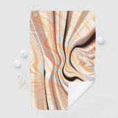 ピーリークリームベージュ、ブラウン、オレンジに波紋を淡い色の付ける ゴルフタオル (インサイチュ)