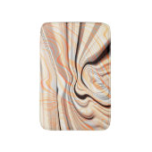 ピーリークリームベージュ、ブラウン、オレンジに波紋を淡い色の付ける バスマット (正面縦)
