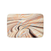 ピーリークリームベージュ、ブラウン、オレンジに波紋を淡い色の付ける バスマット (正面)