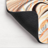 ピーリークリームベージュ、ブラウン、オレンジに波紋を淡い色の付ける マウスパッド (コーナー)