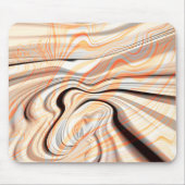 ピーリークリームベージュ、ブラウン、オレンジに波紋を淡い色の付ける マウスパッド (正面)