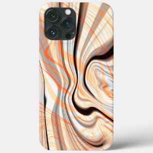 ピーリークリームベージュ、ブラウン、オレンジに波紋を淡い色の付ける iPhone 13 PRO MAXケース