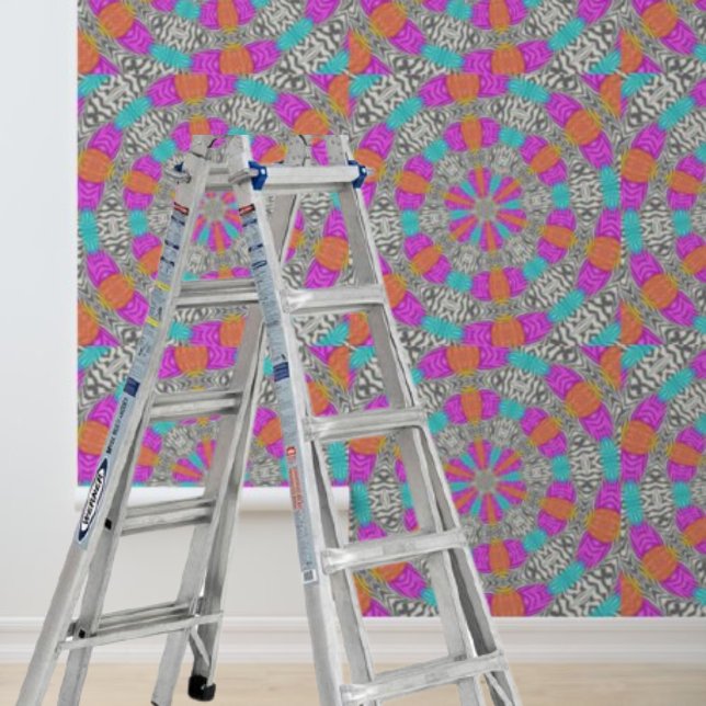 ピールとスティック数々のカラーの円ゼブラパターン 壁紙 (Peel and Stick multi-colored circles zebra pattern Wallpaper)