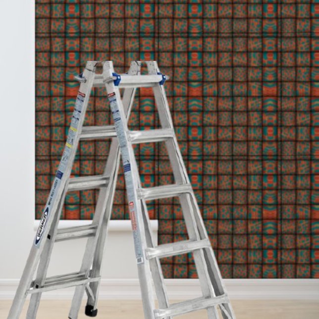 ピールとスティック青茶色の幾何織りパターン 壁紙 (Peel and Stick blue brown geometric weave pattern Wallpaper)