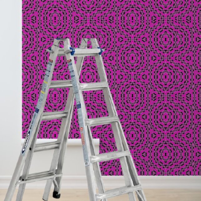 ピールとスティック黒の幾何学的パターン 壁紙 (Peel and stick pink black geometric pattern wallpaper)